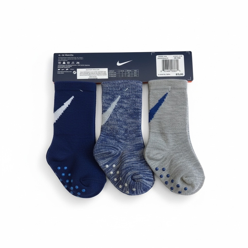 Nike kids Grippy Socks in Blue and Gray